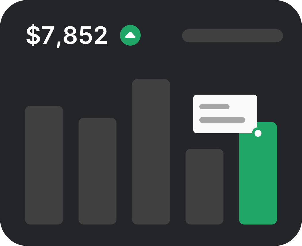 Business growth with profit chart bars